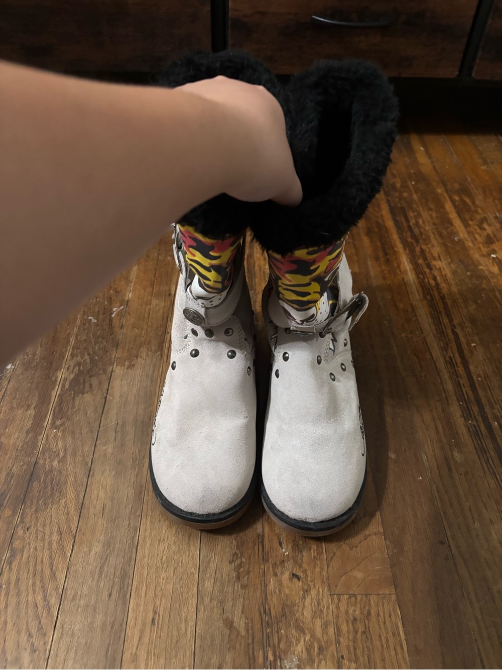ed hardy fuzzy boots